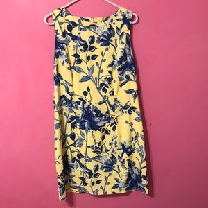 Yellow and blue curve fitting dress